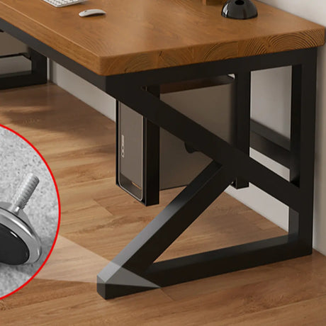  Standard Double Wooden Rectangular Computer Desk Image - 6