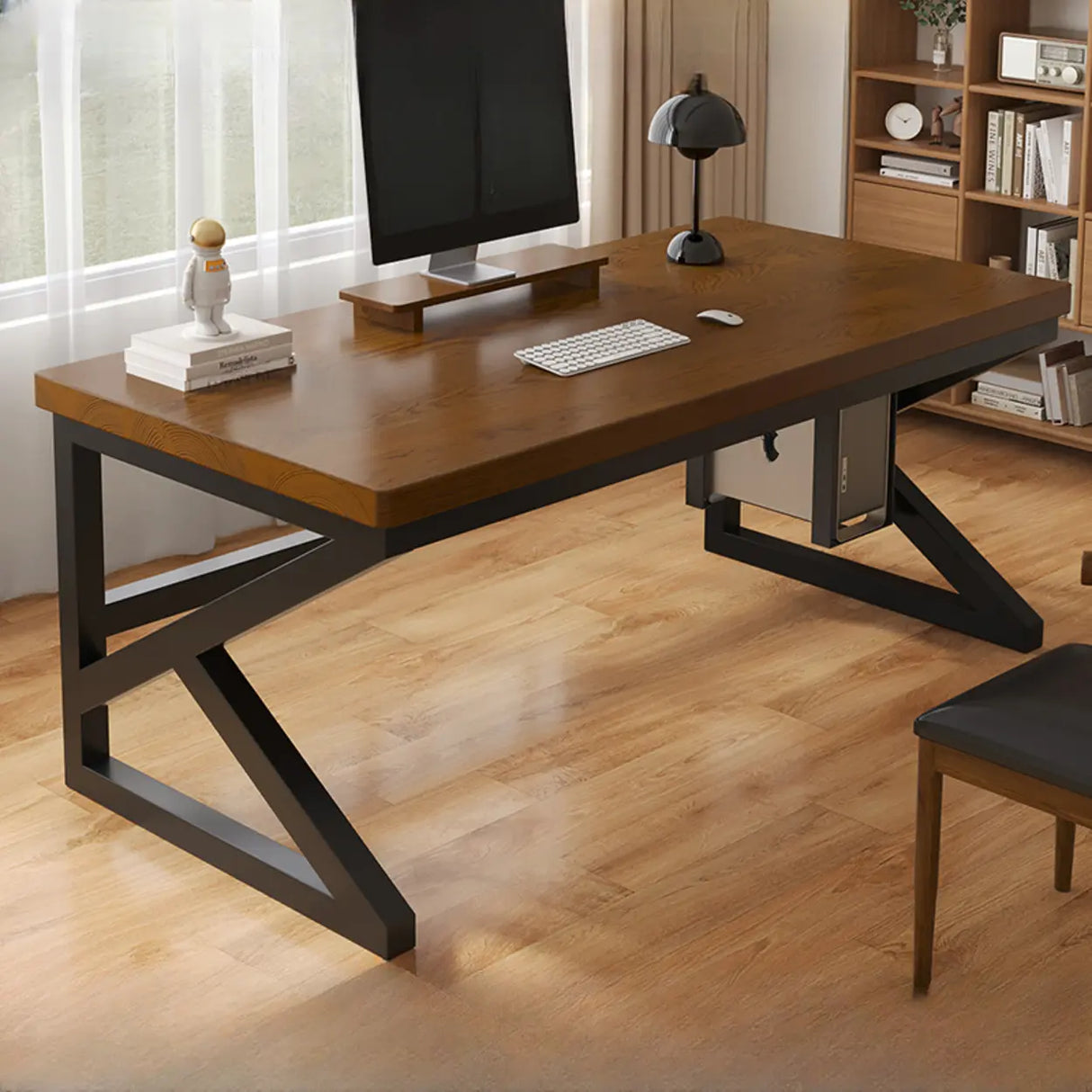  Standard Double Wooden Rectangular Computer Desk Image - 7