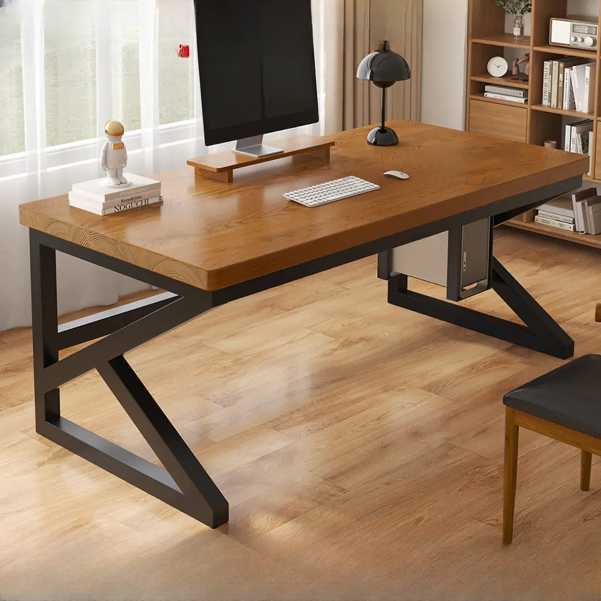 Standard Double Wooden Rectangular Computer Desk Image - 11