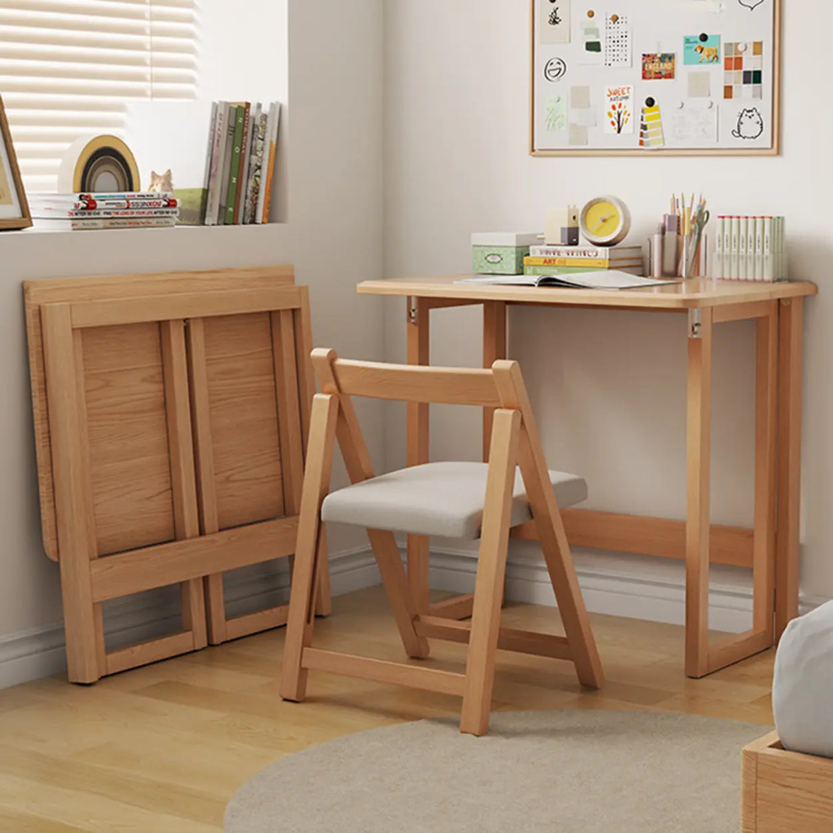 Standard Foldable Wooden Rectangular Computer Desk Image - 1