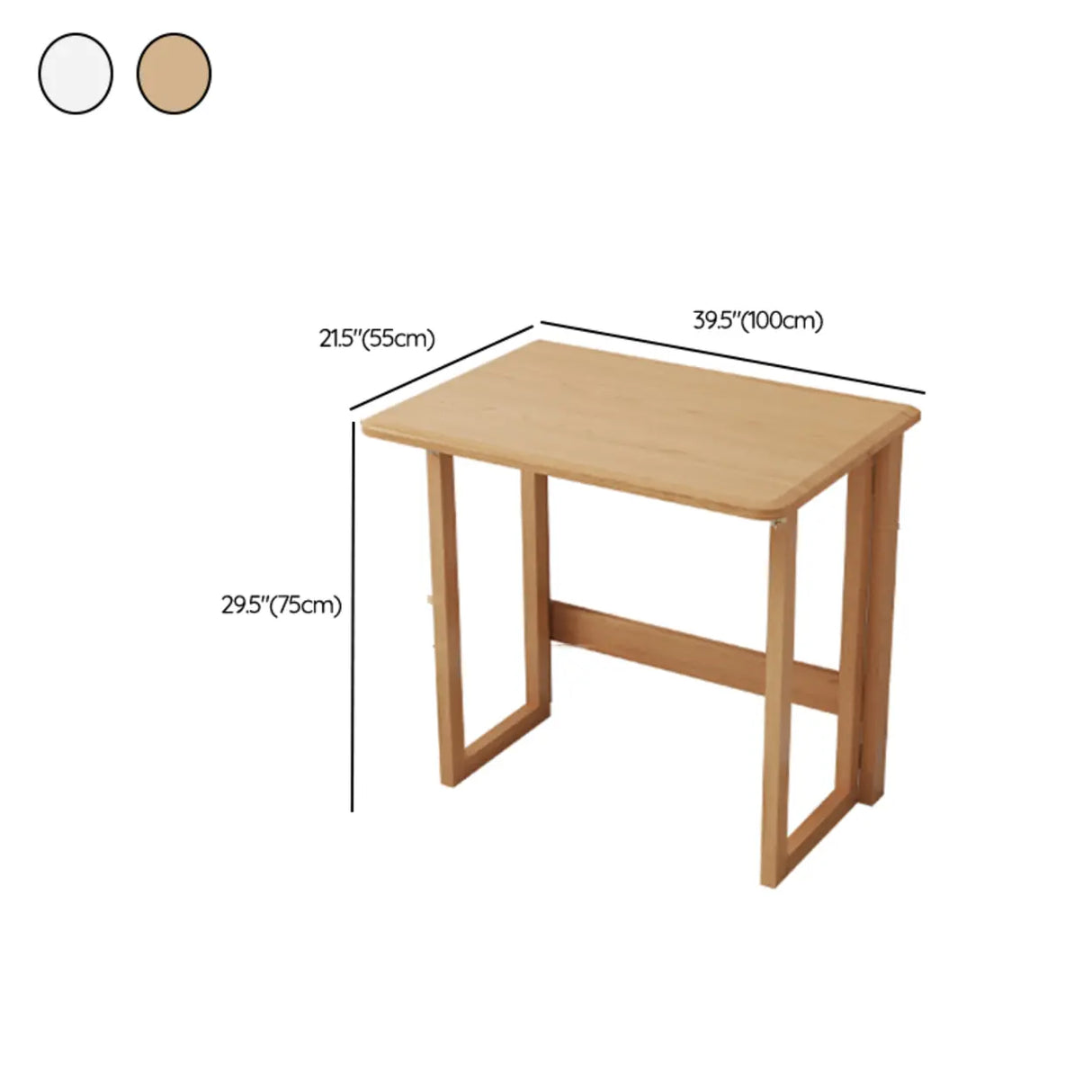 Standard Foldable Wooden Rectangular Computer Desk Image - 12