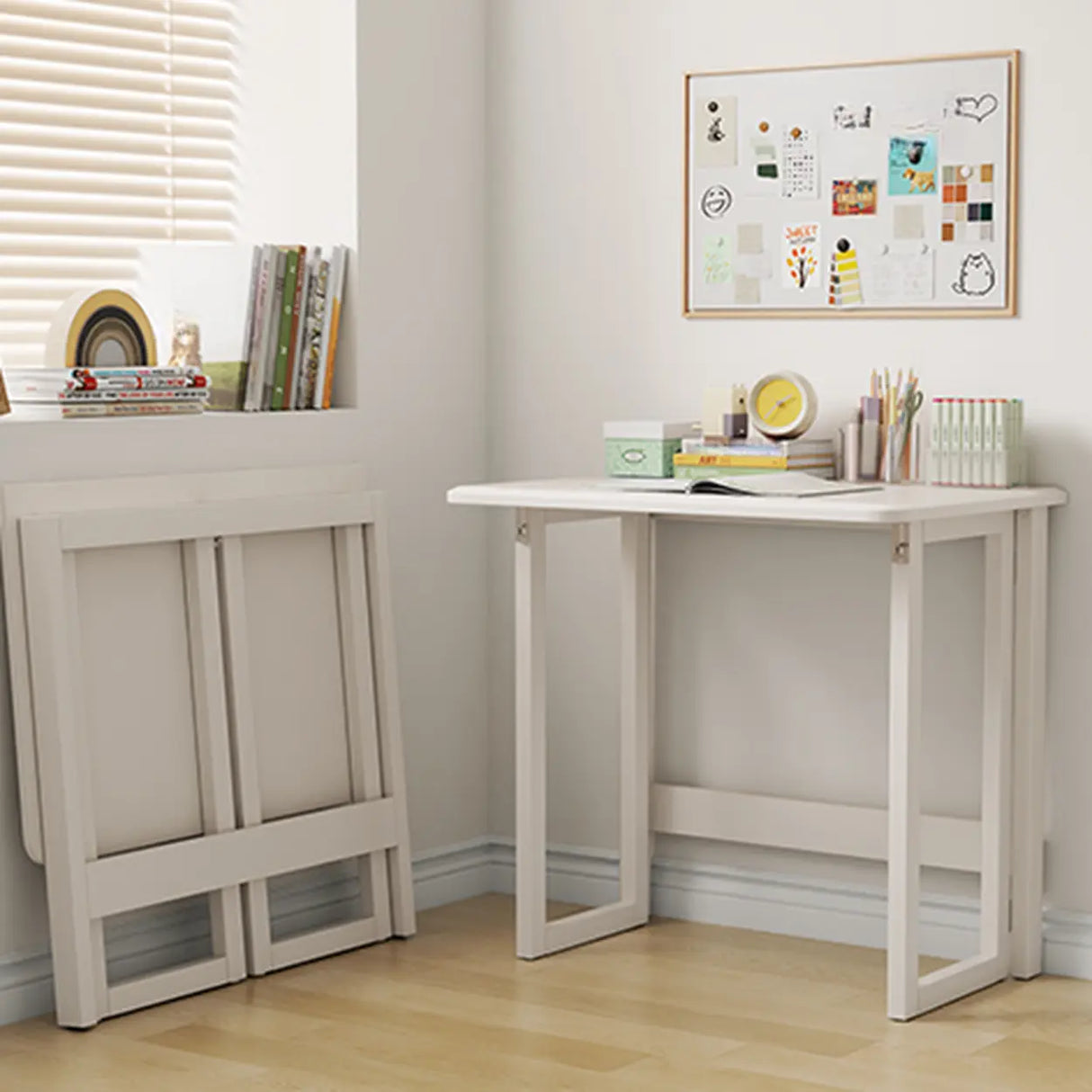 Standard Foldable Wooden Rectangular Computer Desk Image - 2