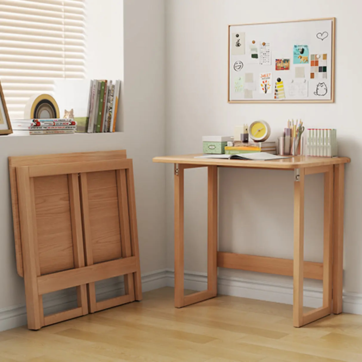 Standard Foldable Wooden Rectangular Computer Desk Image - 3