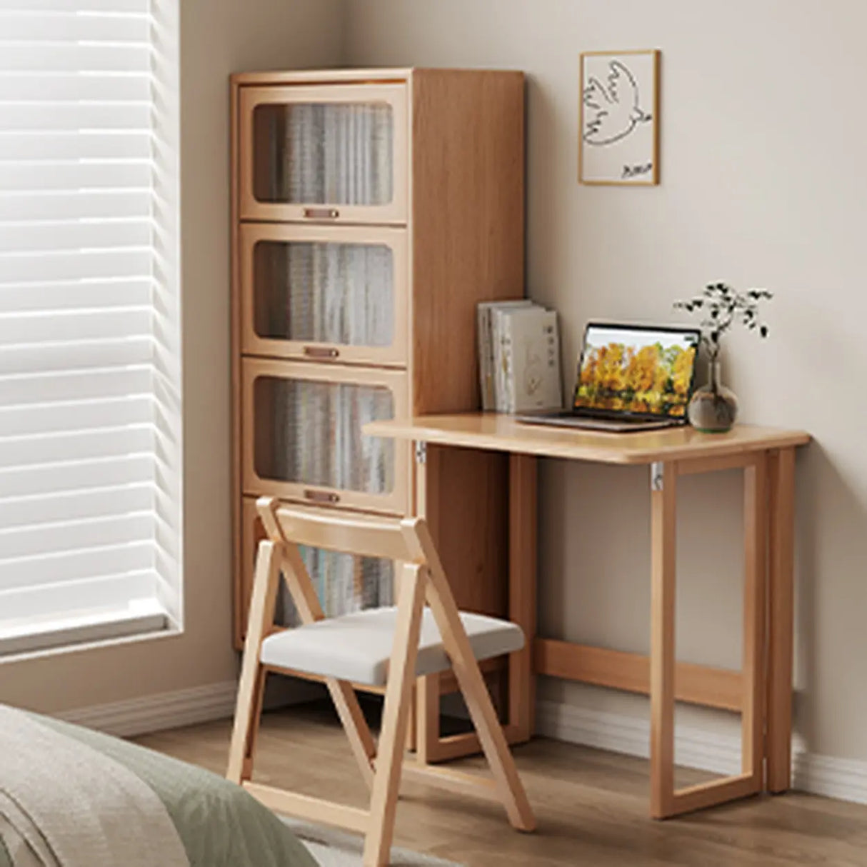 Standard Foldable Wooden Rectangular Computer Desk Image - 5