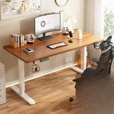 Standard Medium Height-Adjustable Wooden Writing Desk Image - 23