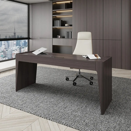 Standard Rectangular Wooden Writing Desk with Drawers Image - 1