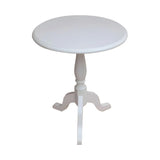 Standard Round Wood Frame Brown Tripod End Table Image - 10