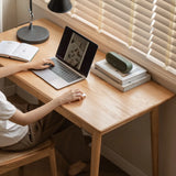 Standard Single Wooden Computer Desk with Drawers Image - 11