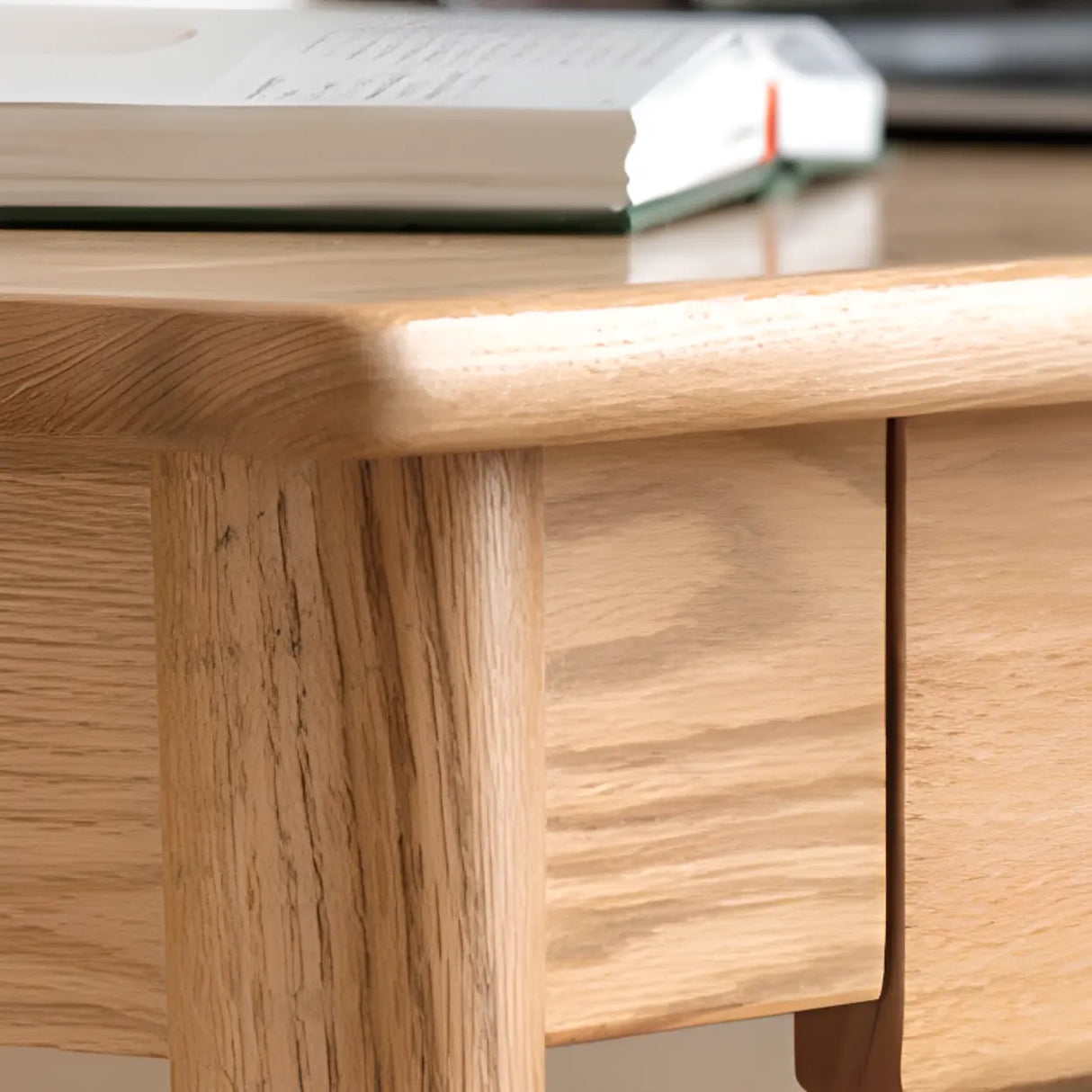 Standard Single Wooden Computer Desk with Drawers Image - 15