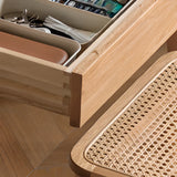 Standard Single Wooden Computer Desk with Drawers Image - 18