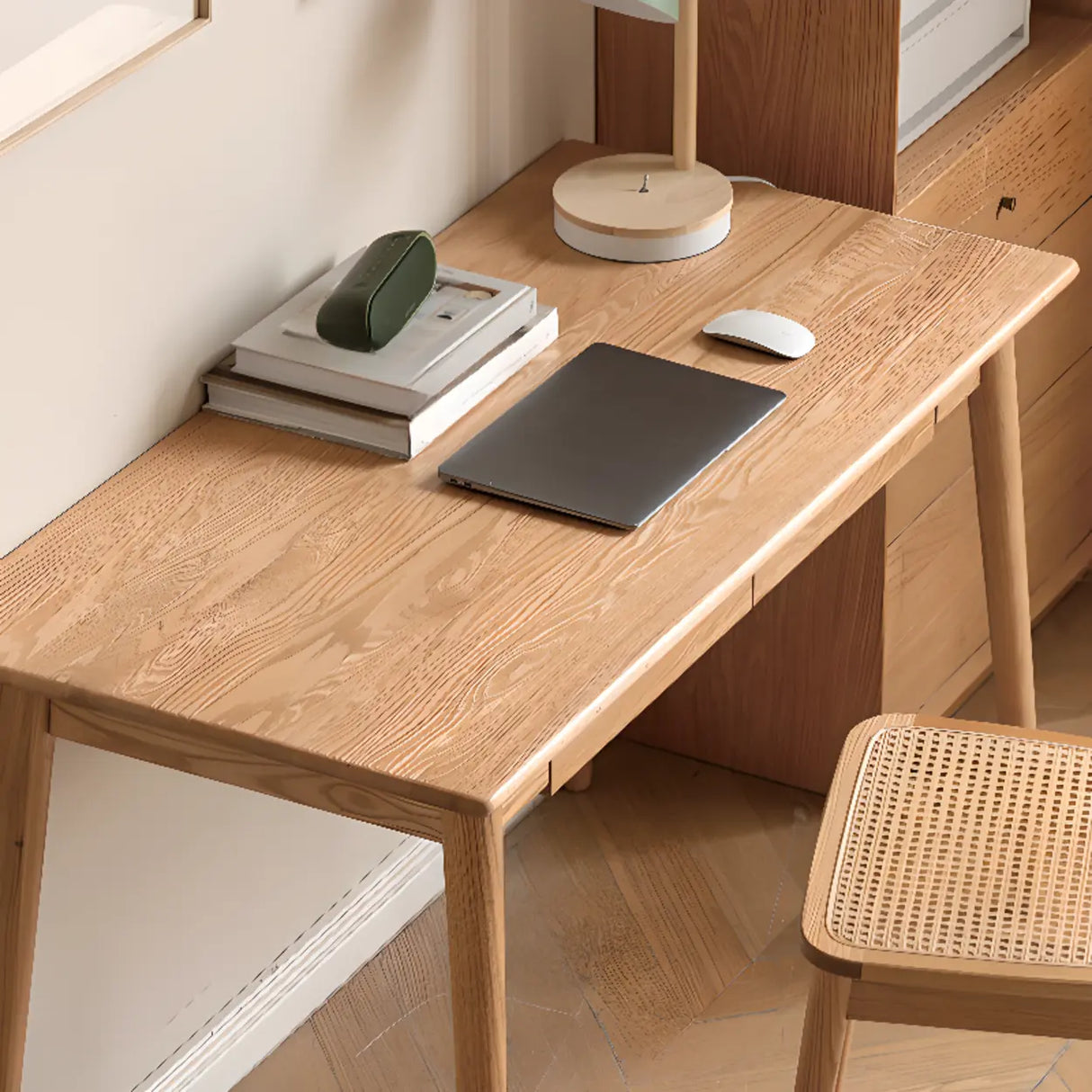Standard Single Wooden Computer Desk with Drawers Image - 23
