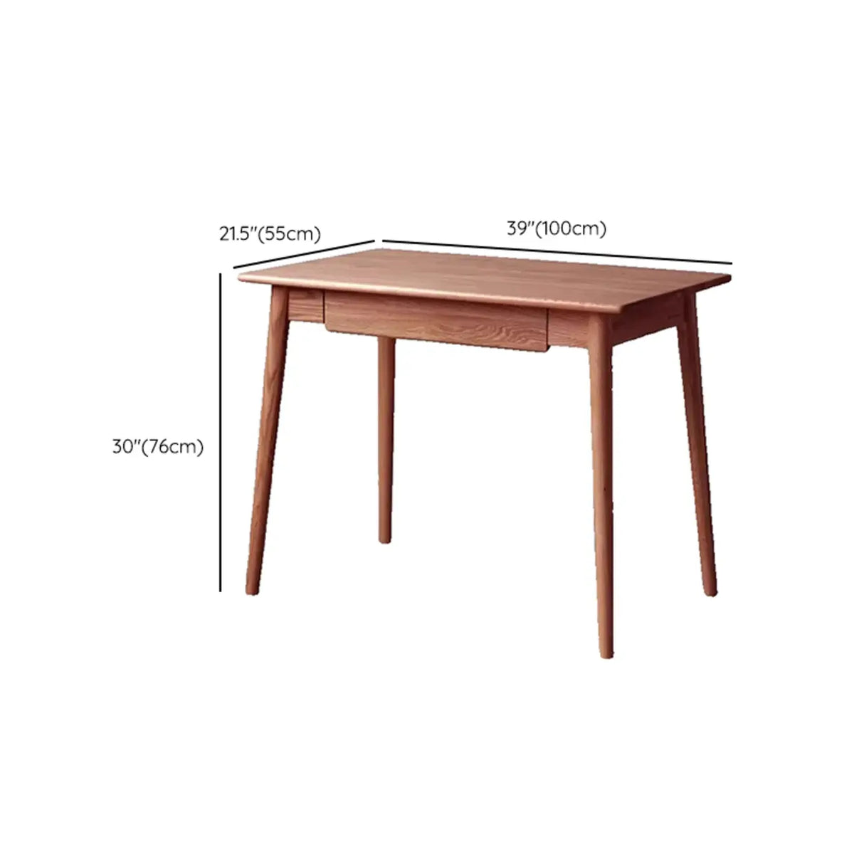 Standard Single Wooden Computer Desk with Drawers Image - 26