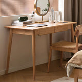 Standard Single Wooden Computer Desk with Drawers Image - 4