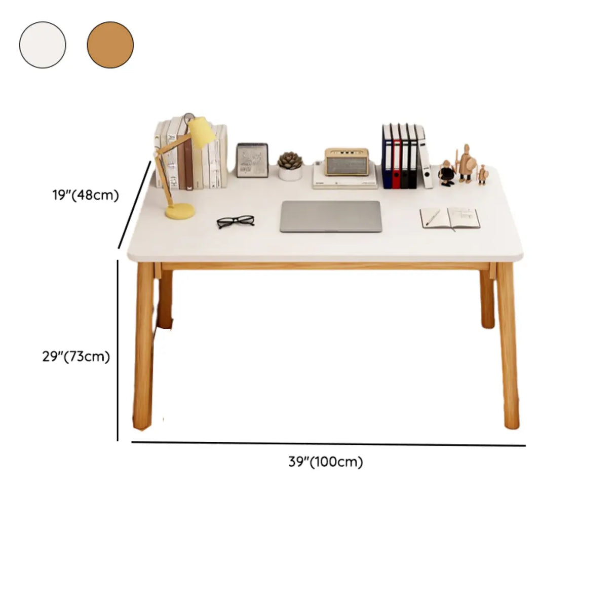 Standard Timber Rectangular Writing Desk Image - 15