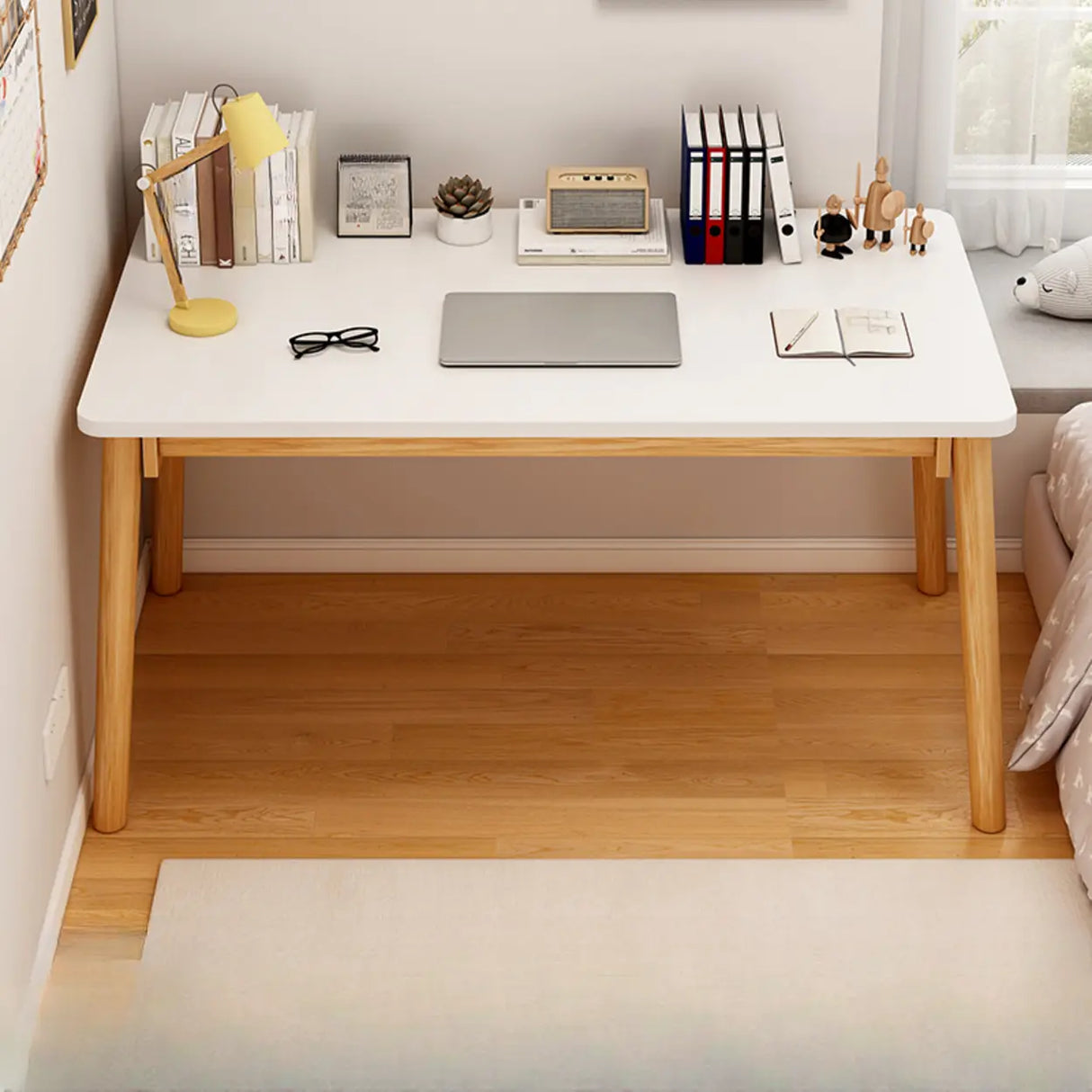 Standard Timber Rectangular Writing Desk Image - 7