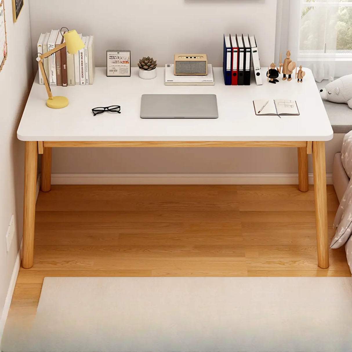 Standard Timber Rectangular Writing Desk Image - 11