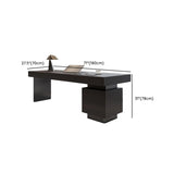 Standard Walnut Wooden Computer Desk with Drawers Image - 12