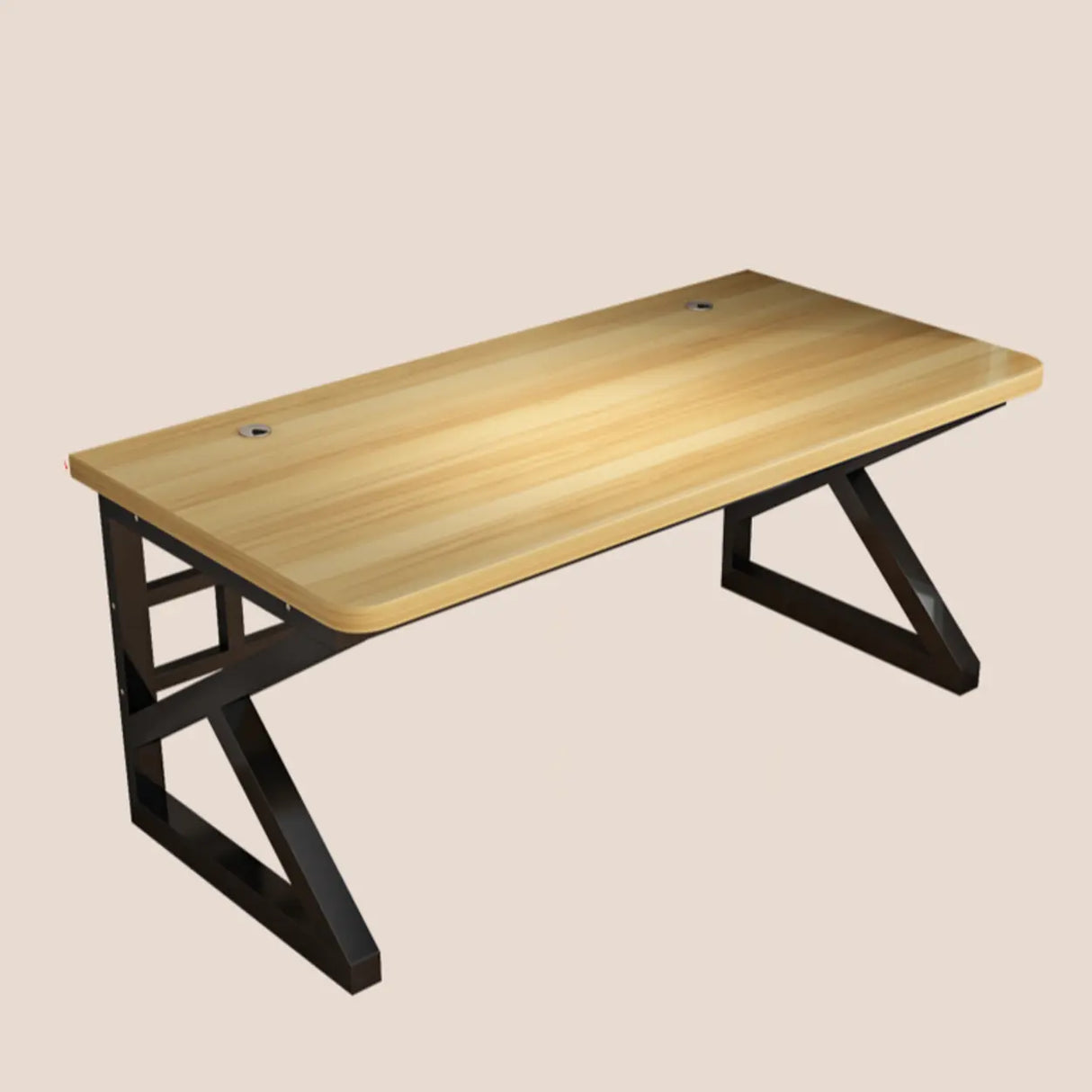 Standard Wood Gaming Desk with Cable Management Image - 4