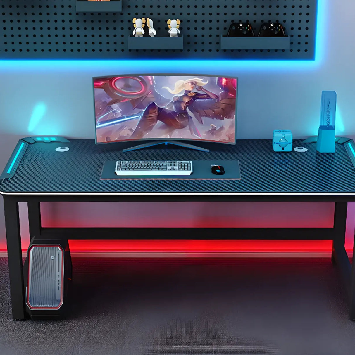 Standard Wooden Computer Desk with Cable Management Image - 11