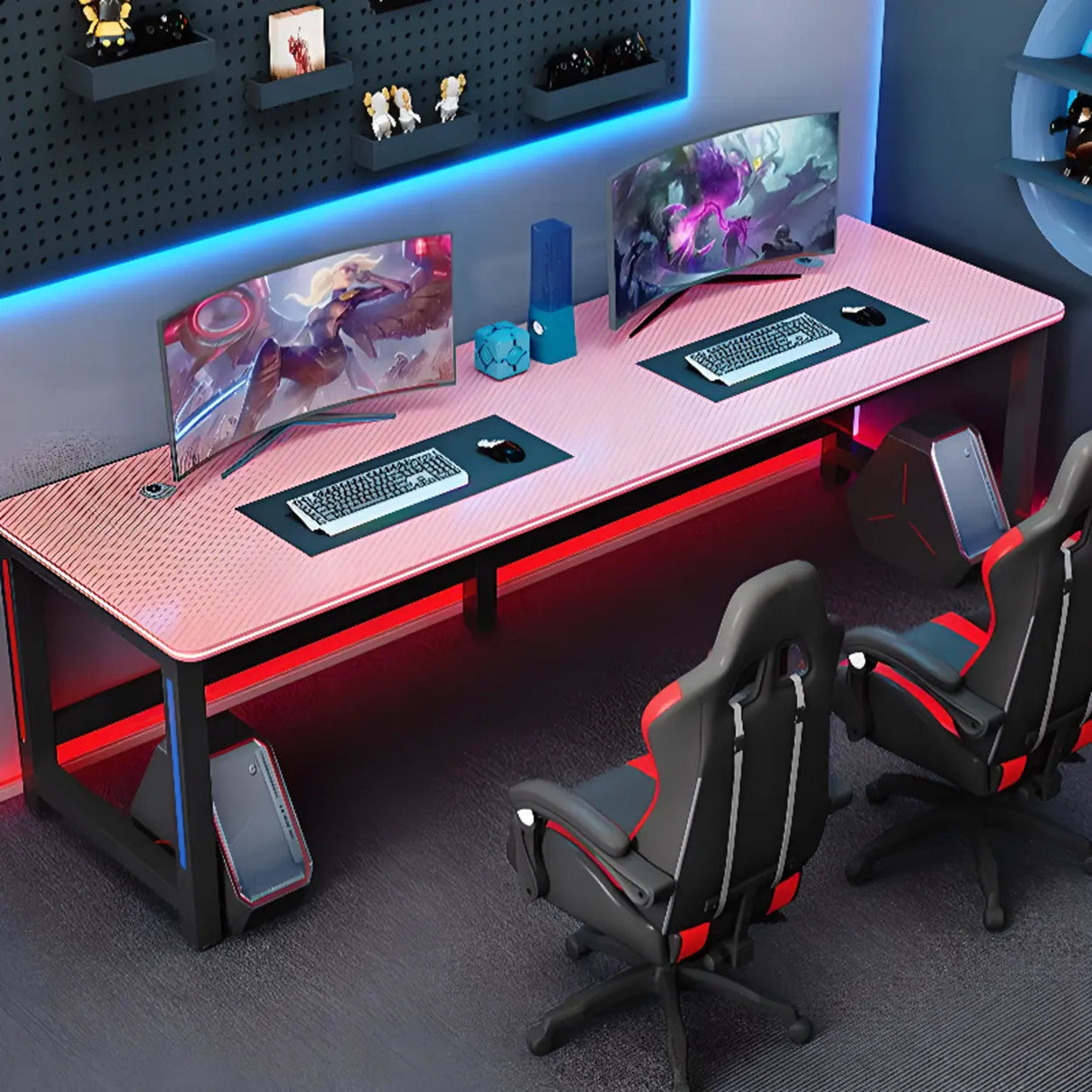 Standard Wooden Computer Desk with Cable Management Image - 12