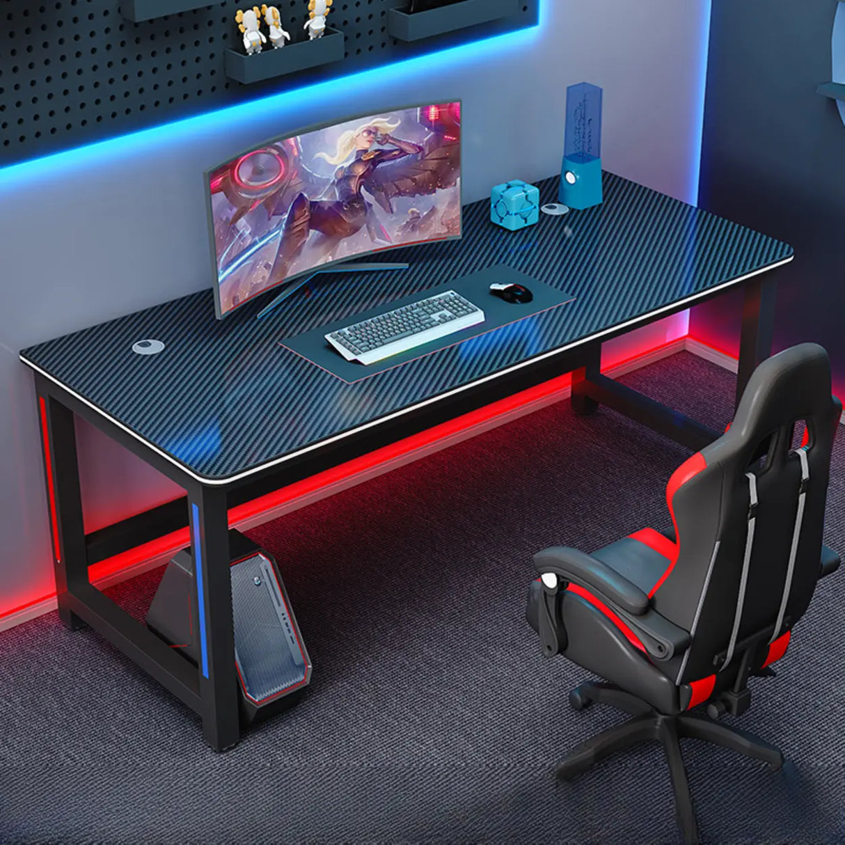 Standard Wooden Computer Desk with Cable Management Image - 2