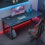 Standard Wooden Computer Desk with Cable Management Image - 2