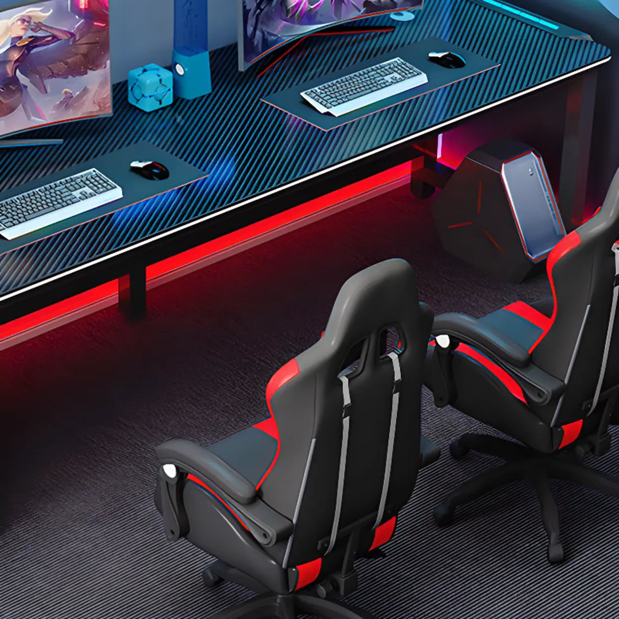Standard Wooden Computer Desk with Cable Management Image - 4