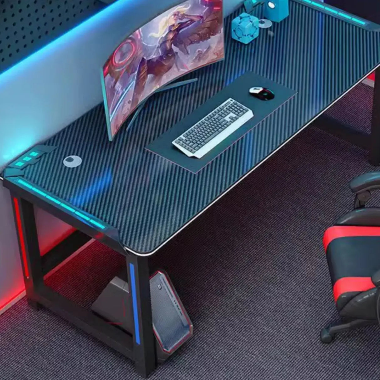 Standard Wooden Computer Desk with Cable Management Image - 5