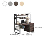 Standard Wooden Computer Desk with Drawers and Shelves Image - 18