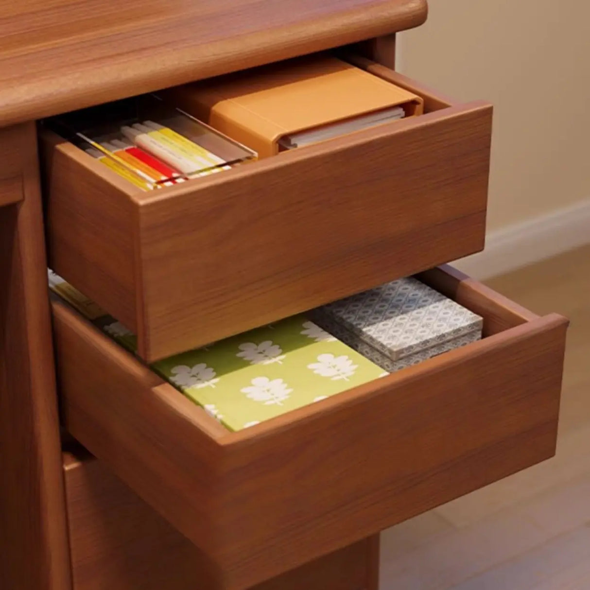 Standard Wooden Computer Desk with Hutch and Storage Image - 20