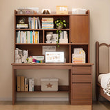 Standard Wooden Computer Desk with Hutch and Storage Image - 26