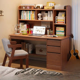 Standard Wooden Computer Desk with Hutch and Storage Image - 7