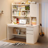 Standard Wooden Computer Desk with Hutch and Storage Image - 9