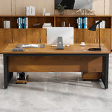 Standard Wooden Computer Desk with Storage and Shelves Image - 1