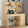 Standard Wooden Credenza Desk with Bookcase and Drawers Image - 2
