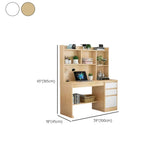 Standard Wooden Credenza Desk with Bookcase and Drawers Image - 24