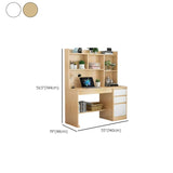 Standard Wooden Credenza Desk with Bookcase and Drawers Image - 26