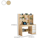 Standard Wooden Credenza Desk with Bookcase and Drawers Image - 28