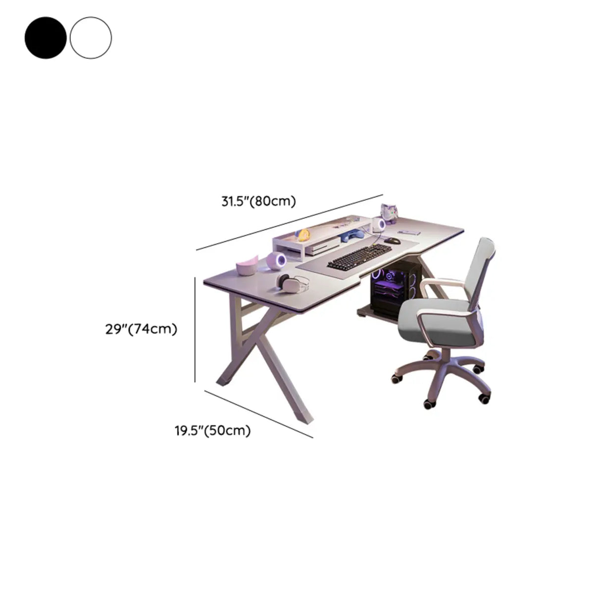 Standard Wooden Gaming Desk with Cable Management 
