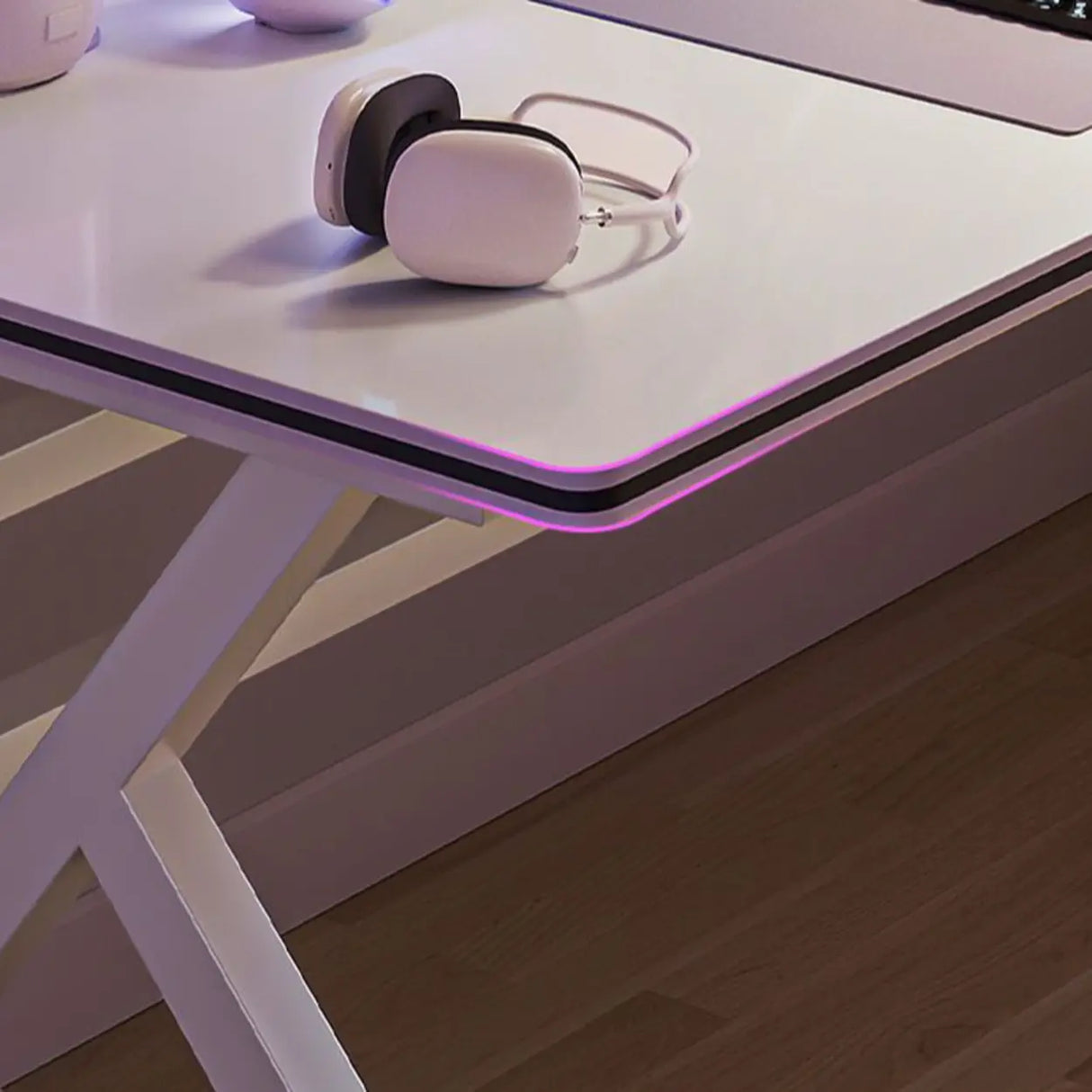 Standard Wooden Gaming Desk with Cable Management Image - 8
