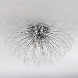 Starburst Crystal Semi-Flush Mount Light Living Room Image - 10