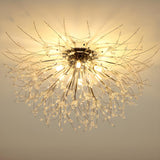 Starburst Crystal Semi-Flush Mount Light Living Room Image - 13