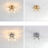 Starburst Crystal Semi-Flush Mount Light Living Room Image - 14