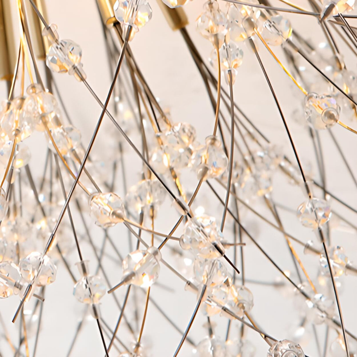 Starburst Crystal Semi-Flush Mount Light Living Room Image - 15