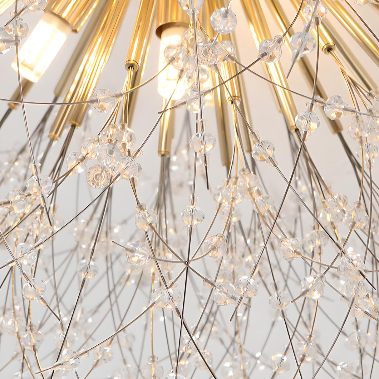 Starburst Crystal Semi-Flush Mount Light Living Room Image - 16