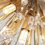 Starburst Crystal Semi-Flush Mount Light Living Room Image - 17