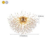 Starburst Crystal Semi-Flush Mount Light Living Room #size