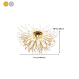 Starburst Crystal Semi-Flush Mount Light Living Room Image - 19