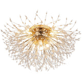 Starburst Crystal Semi-Flush Mount Light Living Room Image - 5