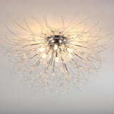 Starburst Crystal Semi-Flush Mount Light Living Room Image - 6